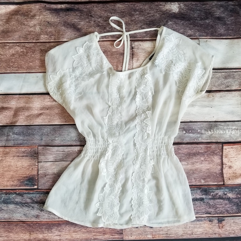 Vanity lace accent top